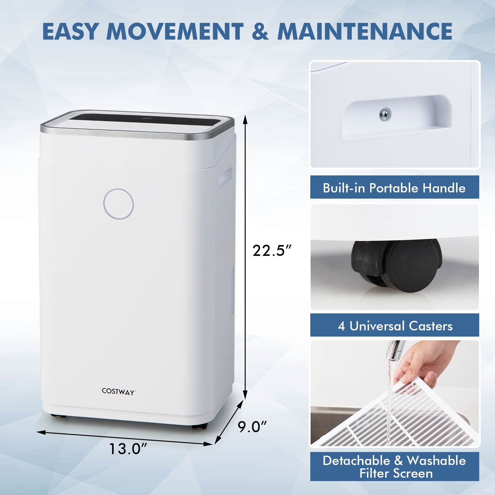 Costway 60-Pint Dehumidifier 4000 Sq. Ft. 3-Color Digital Display 03816527 New