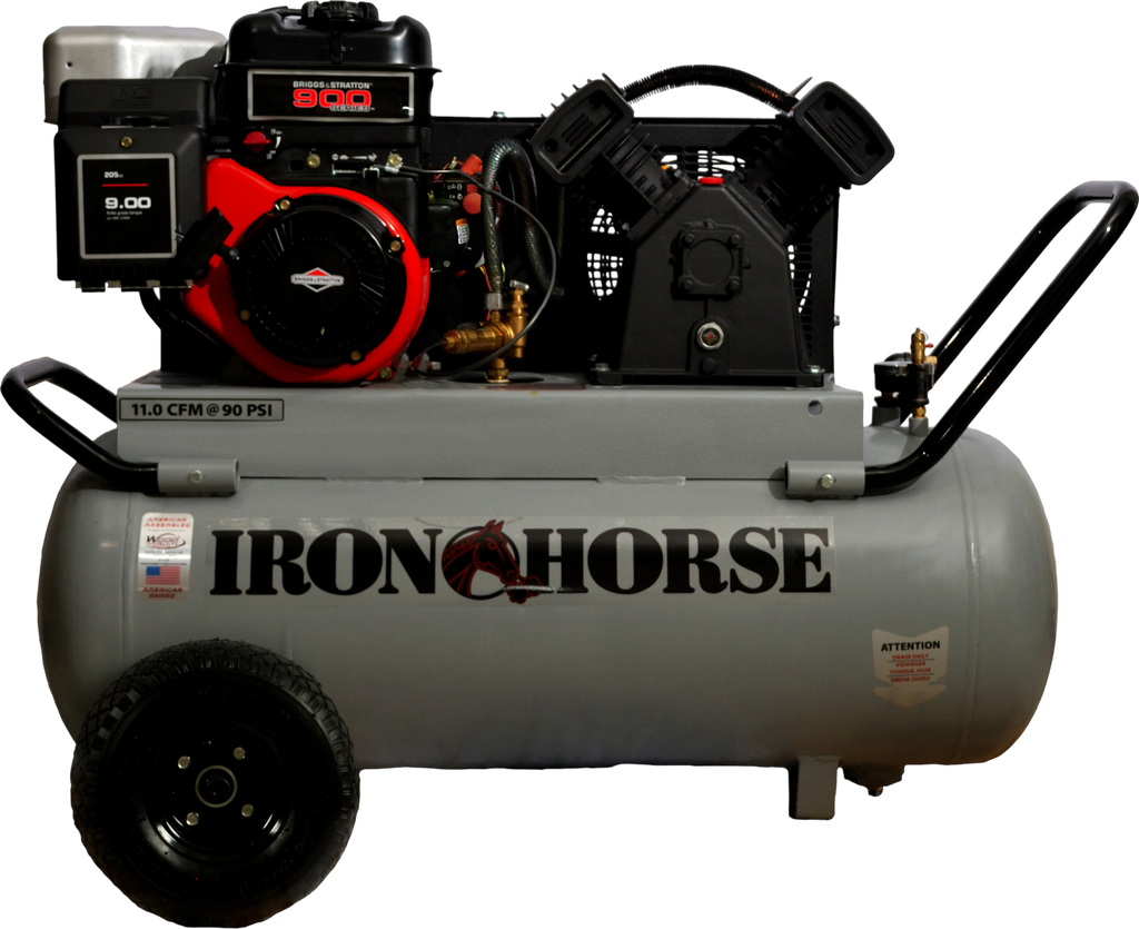 Iron Horse Air Compressor 150 PSI 25 Gal. 11 CFM 6 HP Briggs & Stratton Electric Start New