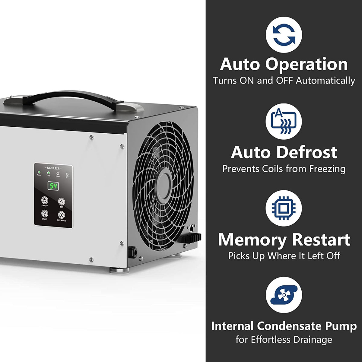 AlorAir Sentinel HD35P 70 PPD Crawl Space Dehumidifier 70 Pints 1000 Sq. Ft. with Pump Hose Memory Starting Auto Defrost New