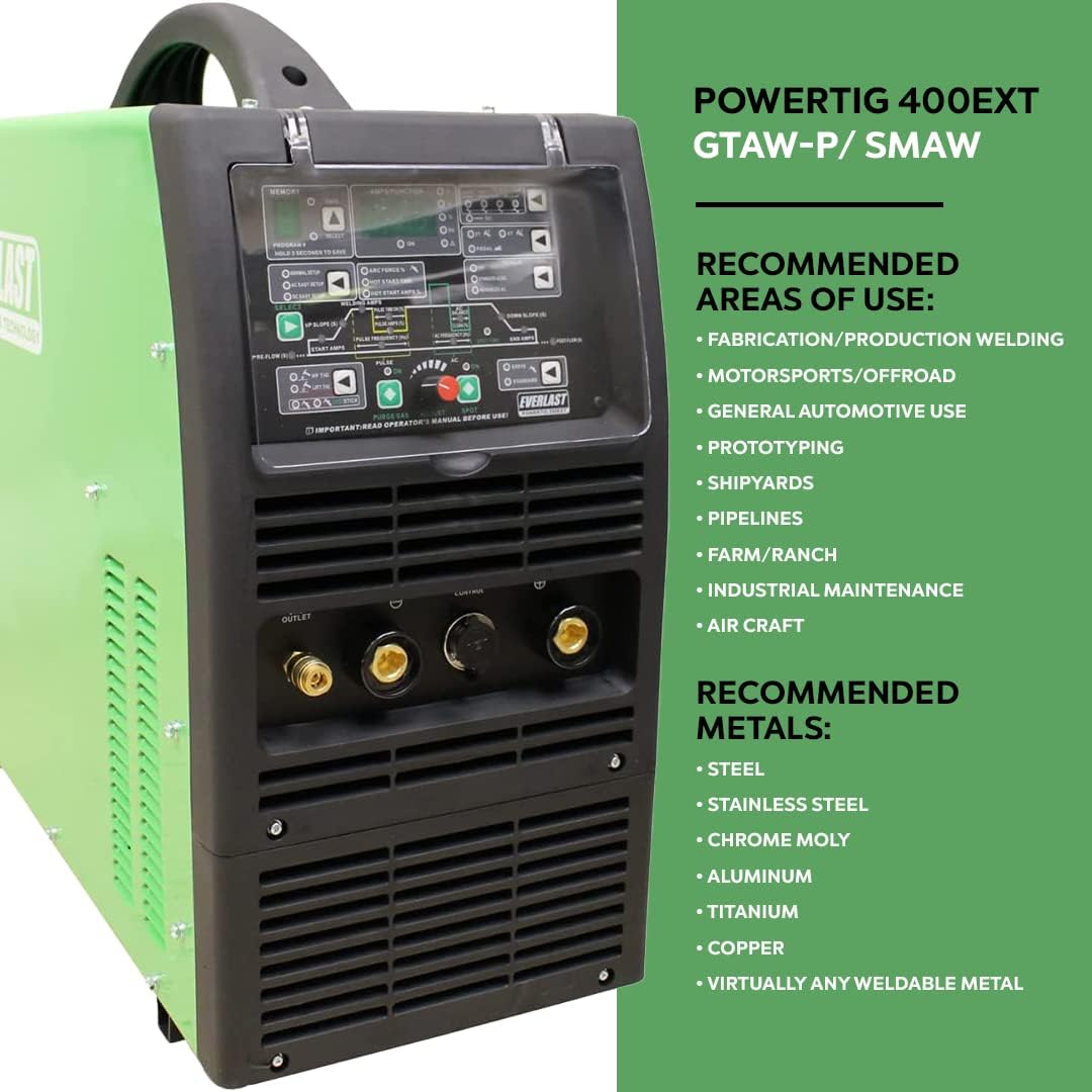 Everlast PowerTIG 400EXT Welder TIG/Stick Digital Inverter AC DC 400Amp 3-Phase 480V New