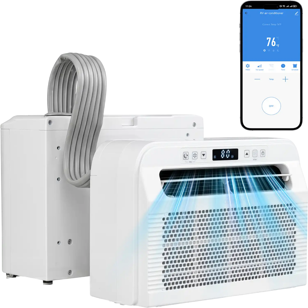 Costway 6500 BTU Window AC Unit WiFi App Voice Control 24H Timer Quiet Operation 44288884 New