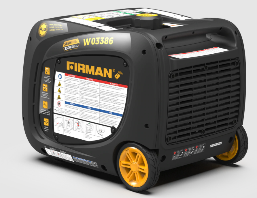 Firman W03386 3300W/3650W Gas Electric Start Parallel Ready Inverter Generator With CO Alert New