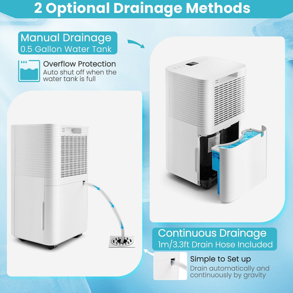 Costway 32-Pint 1750 Sq. Ft. Dehumidifier w/ Auto Defrost 24H Timer Drain Hose 20794168 New