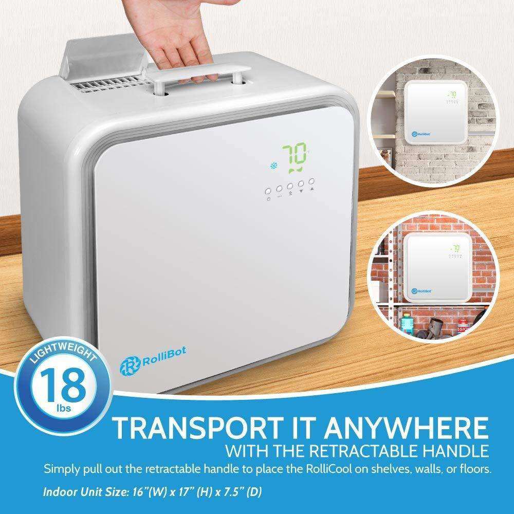 Rollibot Rollicool P800 10000 BTU Smart Alexa Enabled Lightweight Portable Mini Split Air Conditioner with Dehumidifier and Fan New