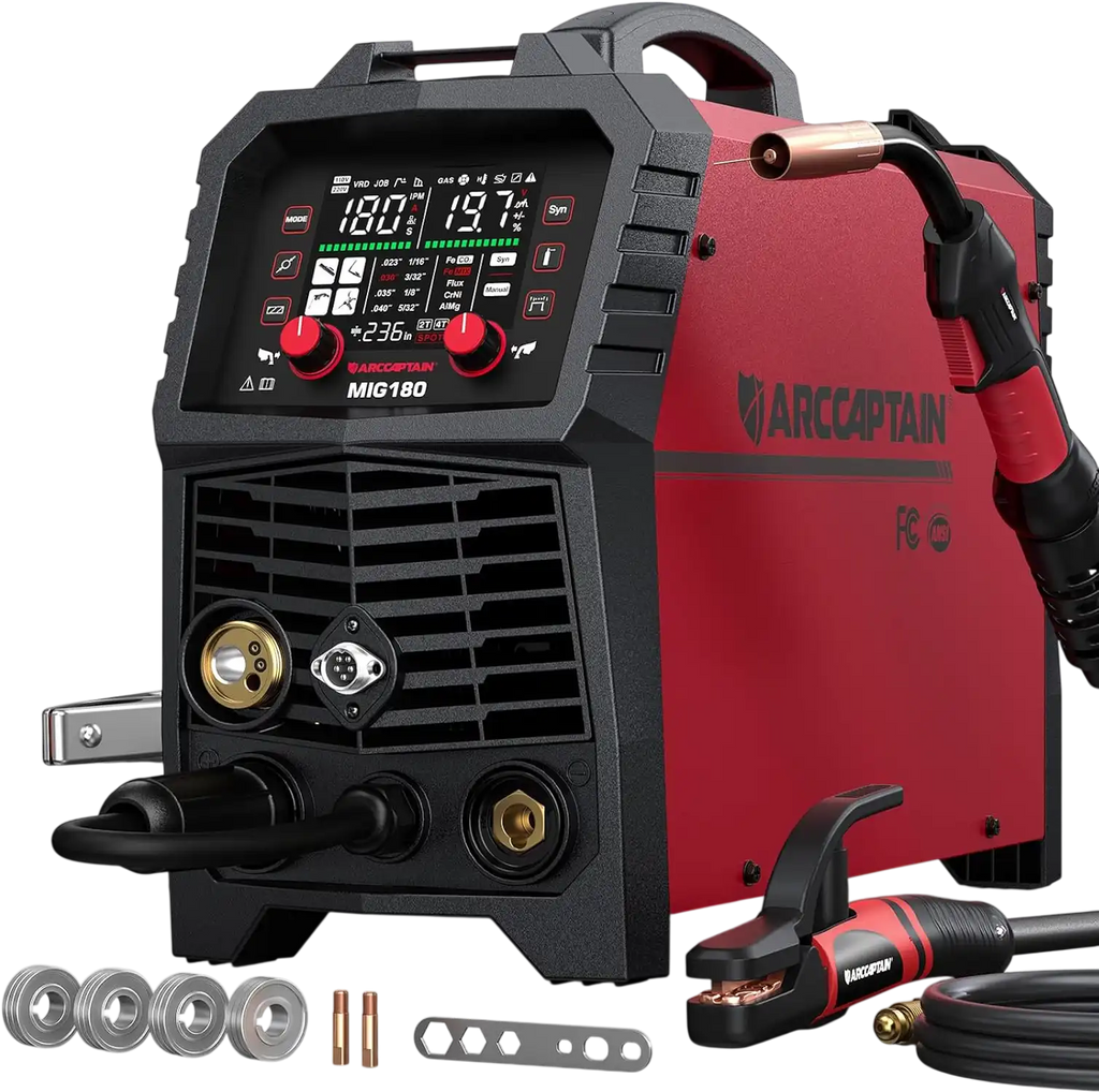 Arccaptain MIG180 Welder 6-in-1 Multi-Process 180A Synergic 110/220V New