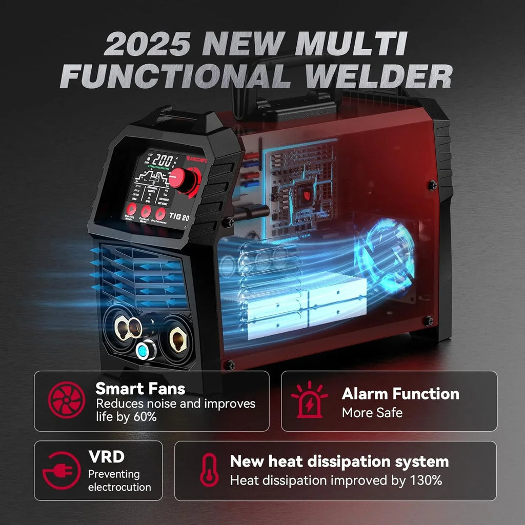 Arccaptain TIG200P Welder DC Pulse 200A Multi-Process IGBT 110/220V New