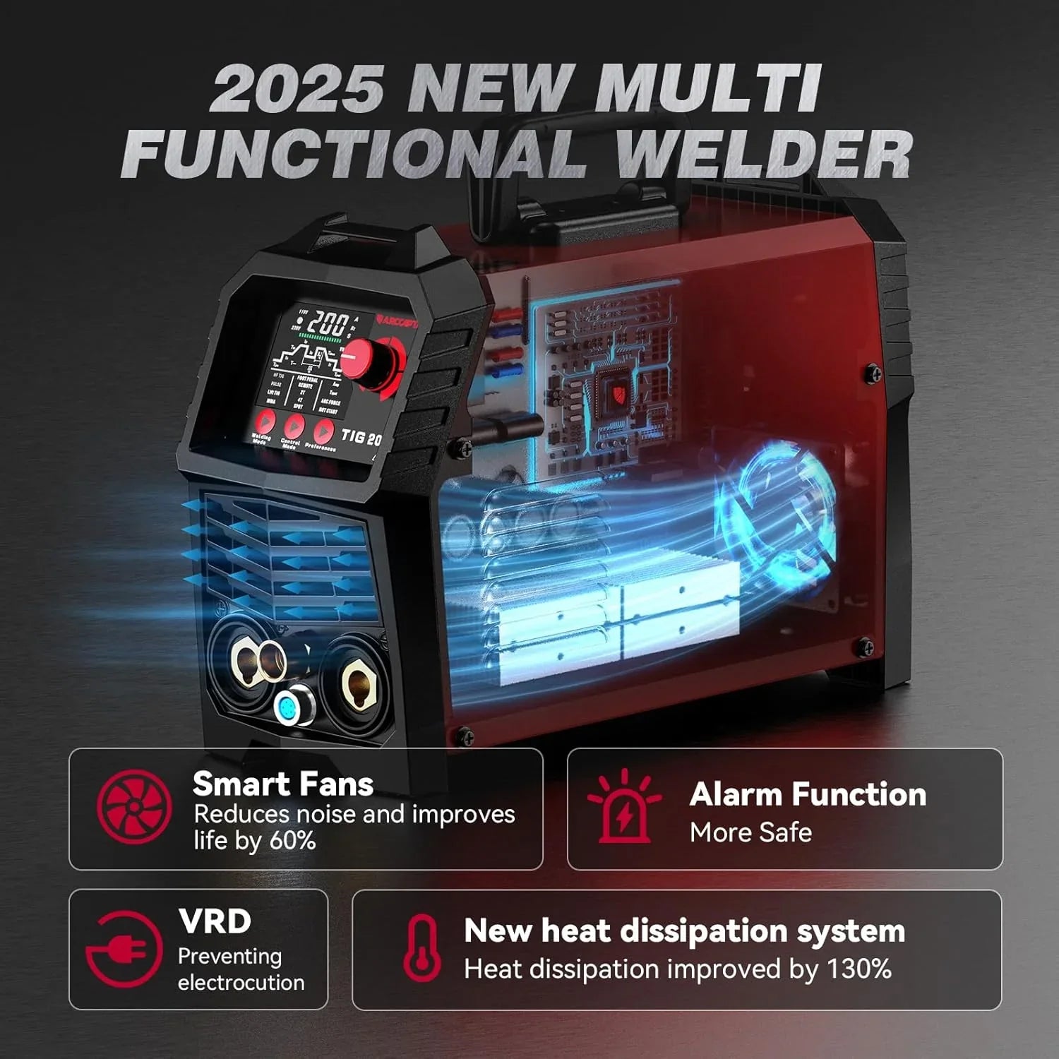 Arccaptain TIG200P Welder DC Pulse 200A Multi-Process IGBT 110/220V New