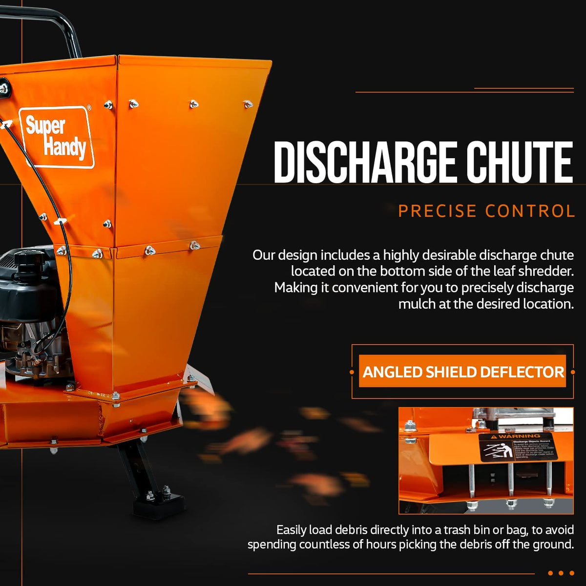 Super Handy GUO083 145CC OHV 3.4 HP 1" Inch Cutting Capacity Leaf Shredder Used