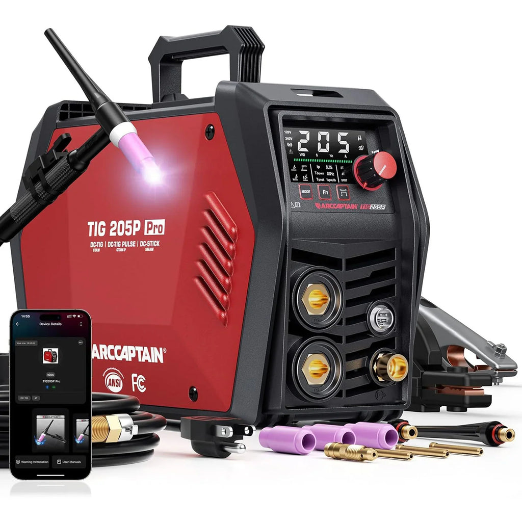 Arccaptain iControl TIG205P Pro Pulse Welder 205A Multi-Process TIG 120/240V App Control New