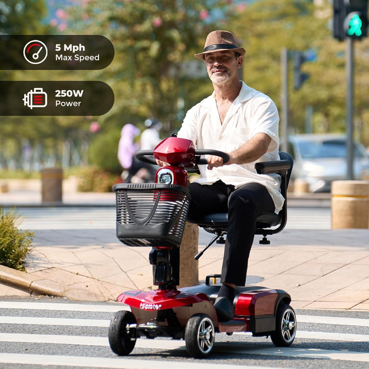 iScooter X-03 Mobility Scooter with Basket 250W 5 MPH 12.4 Mile Range New