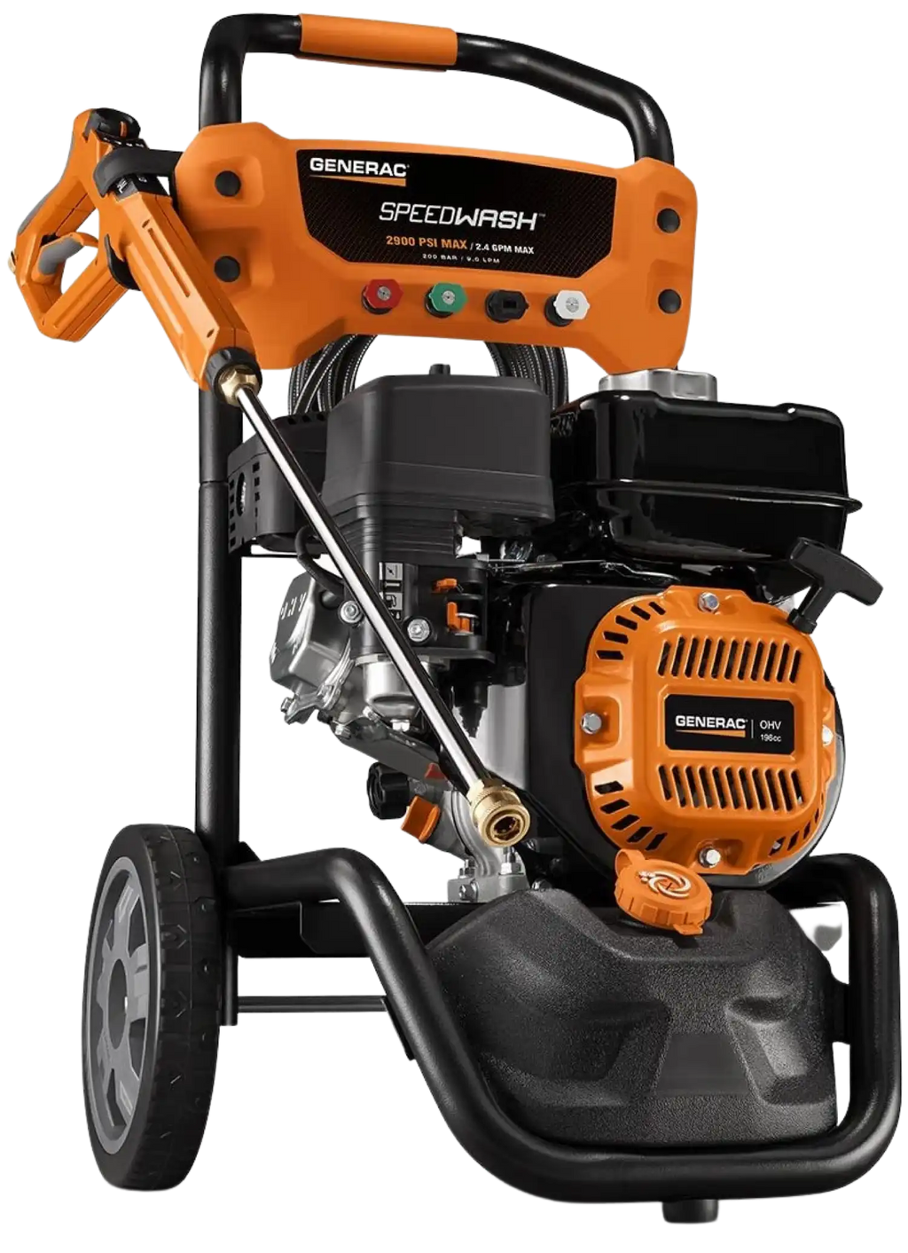 Generac Speedwash 2900 PSI 2.4 GPM Recoil Start Gas Pressure Washer Kit with Attachments 6882 New