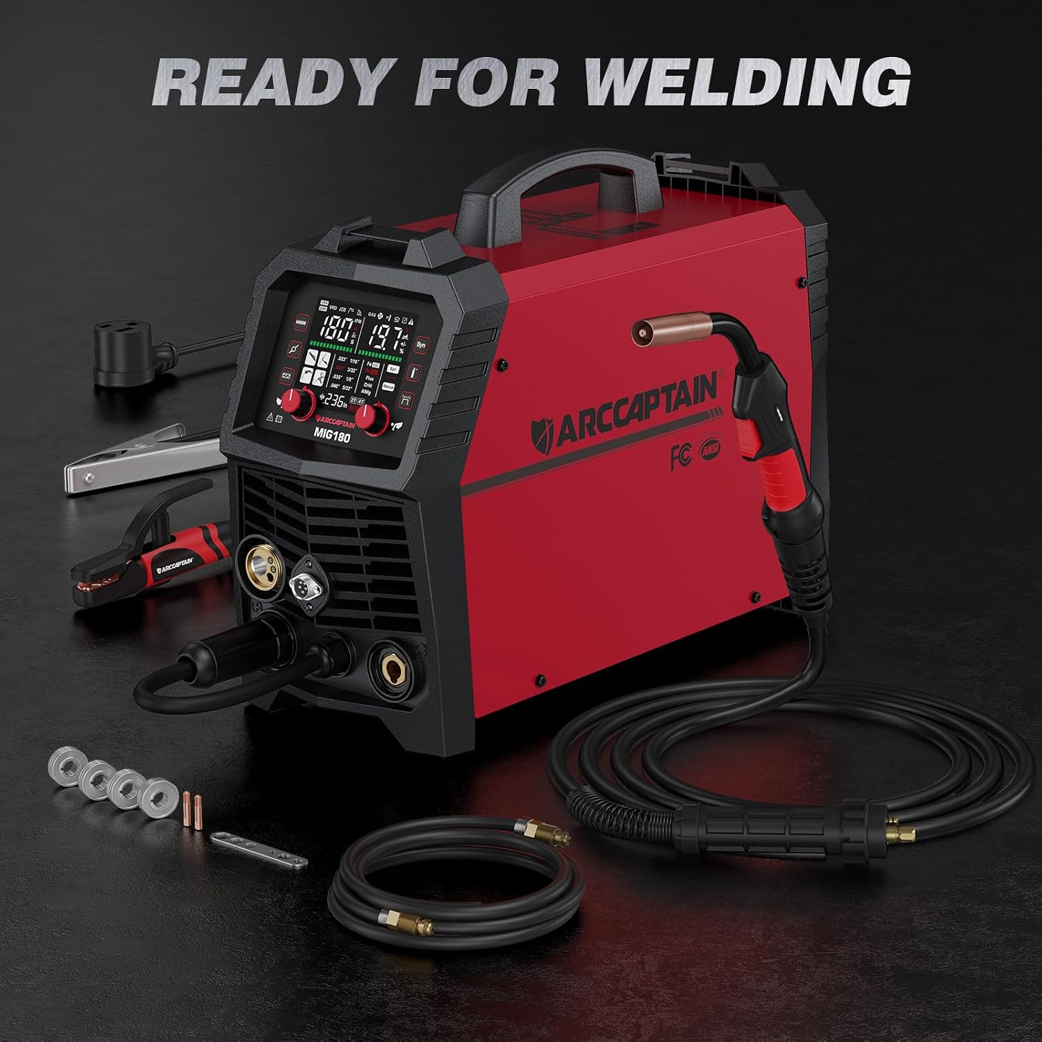 Arccaptain MIG180 Welder 6-in-1 Multi-Process 180A Synergic 110/220V New