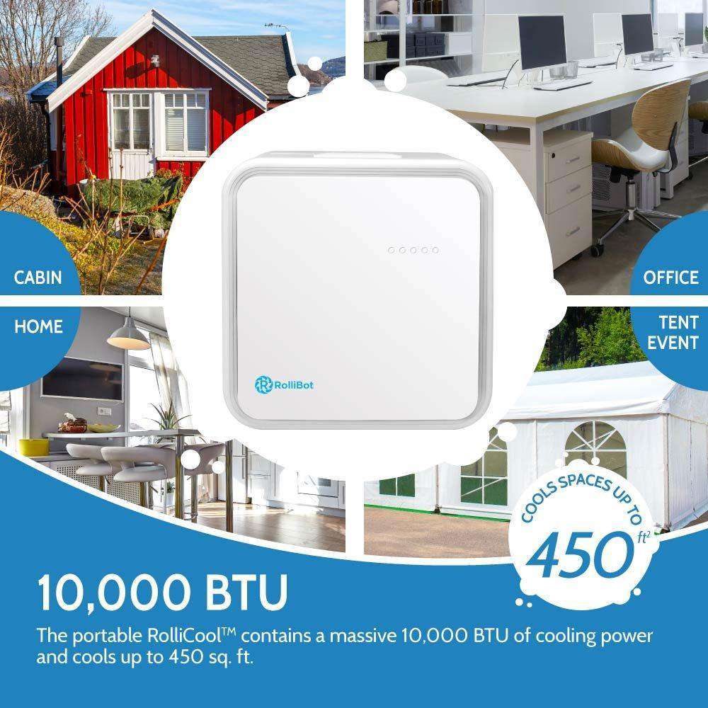 Rollibot Rollicool P800 10000 BTU Smart Alexa Enabled Lightweight Portable Mini Split Air Conditioner with Dehumidifier and Fan New