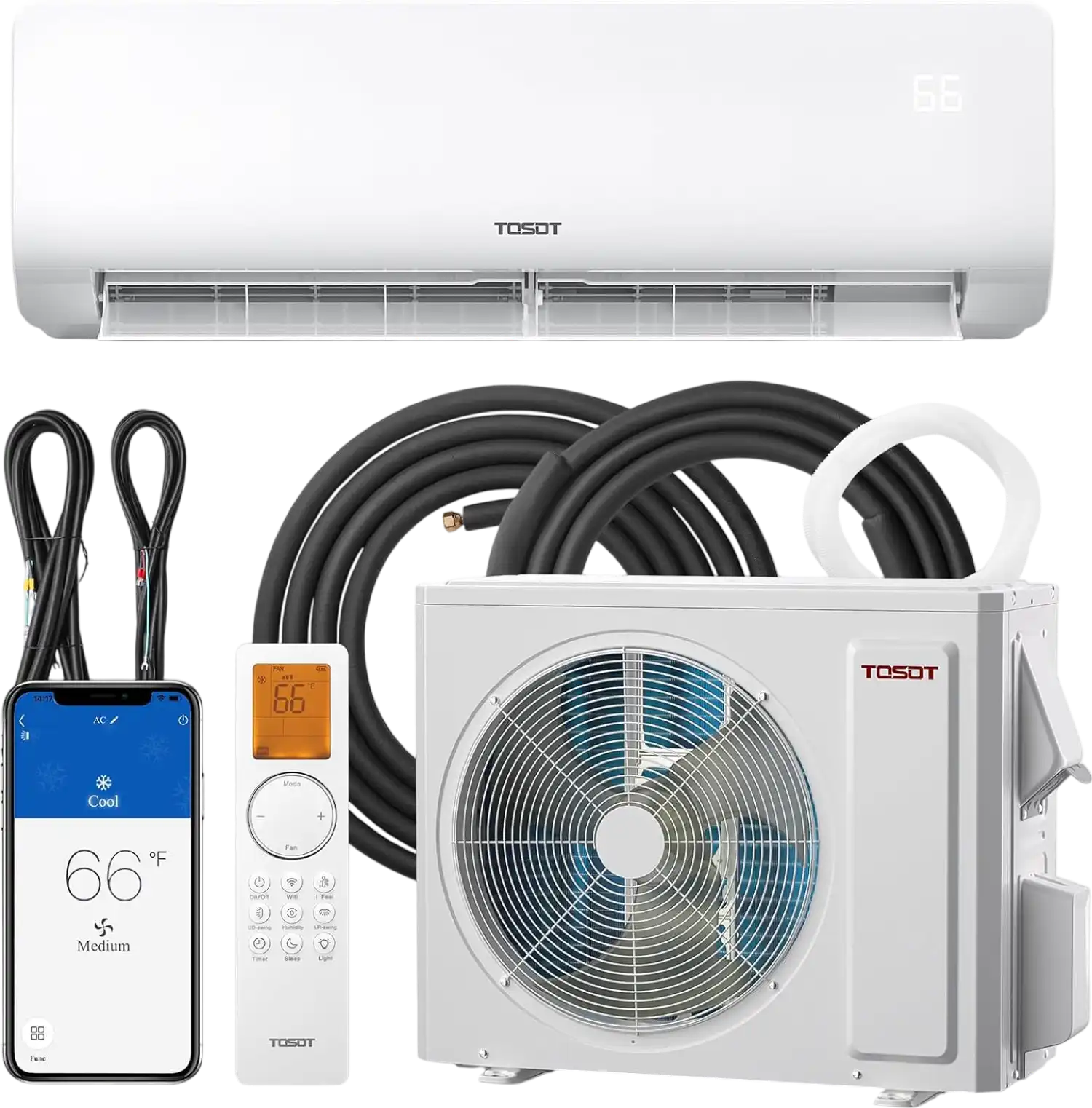 Tosot Mini-Split Air Conditioner with Heat Pump WiFi 9,000 BTU 450 Sq. Ft Cosmo Series New