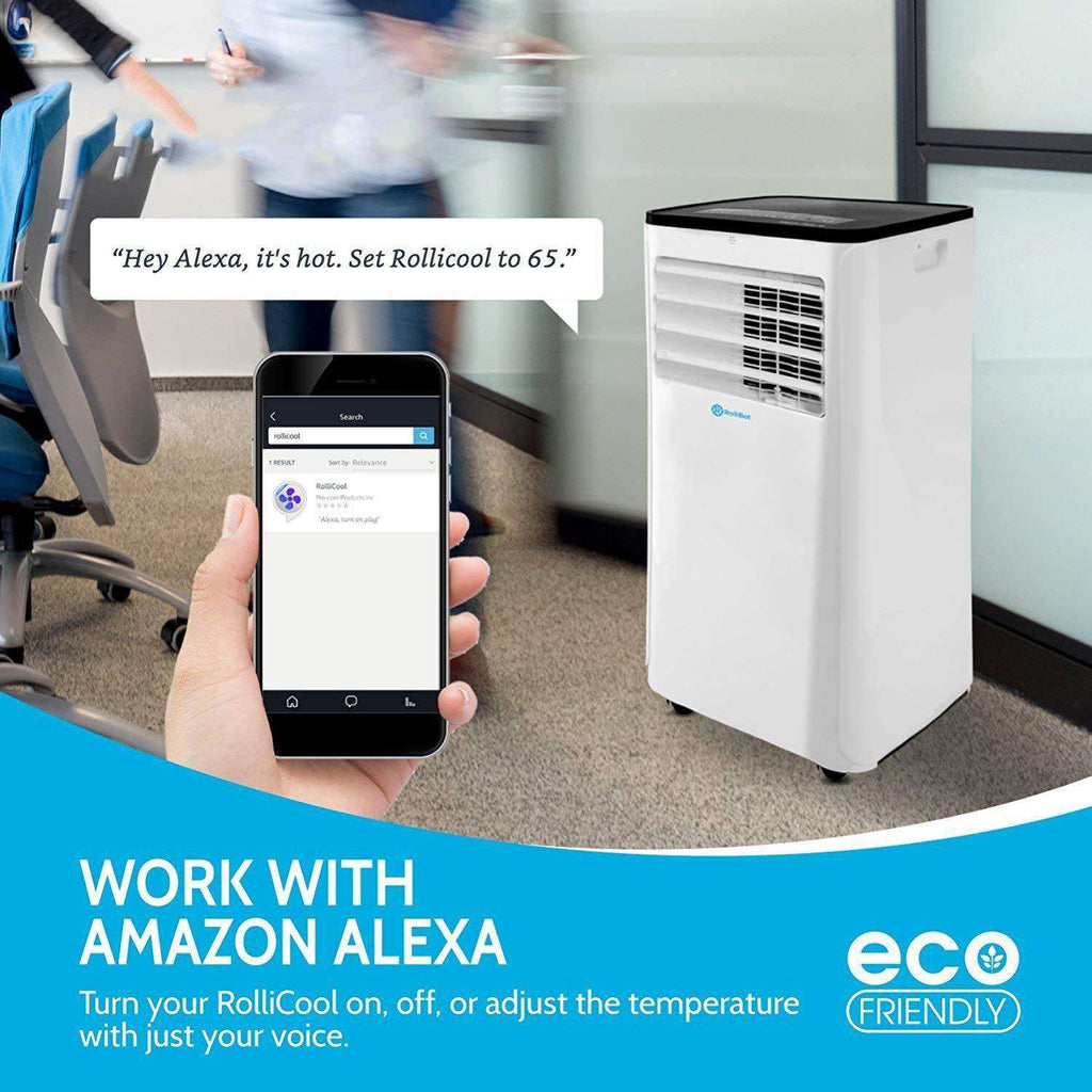 Rollibot Rollicool COOL208 10000 BTU Portable Smart Alexa Enabled Air Conditioner with Heater Dehumidifier and Fan New
