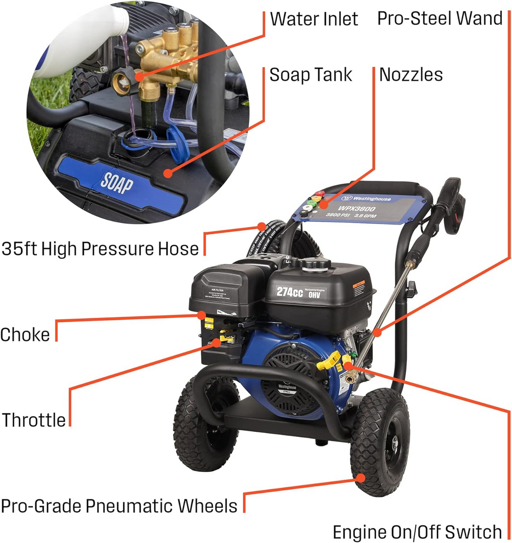 Westinghouse WPX3800 Pressure Washer 3800 PSI 3.6 GPM Gas New