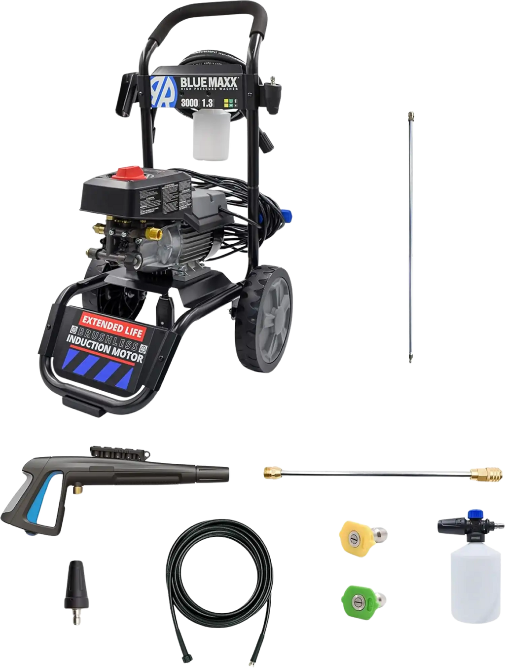 AR Blue Clean Maxx 3000 Bundle Electric Pressure Washer with 12" Lance 3000 PSI 1.3 GPM New