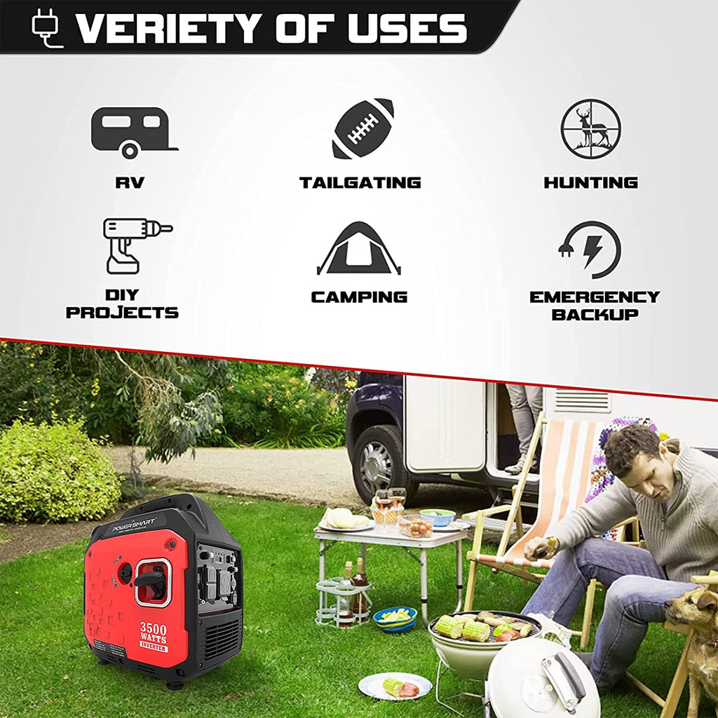 Powersmart PS5035 Inverter Generator 2700/3500W Gas 4 Stroke Recoil Start New