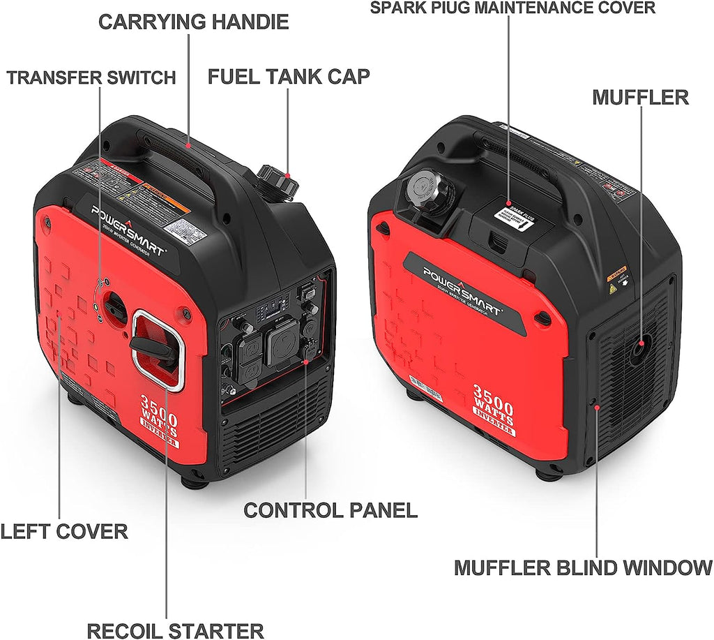 Powersmart PS5035 Inverter Generator 2700/3500W Gas 4 Stroke Recoil Start New