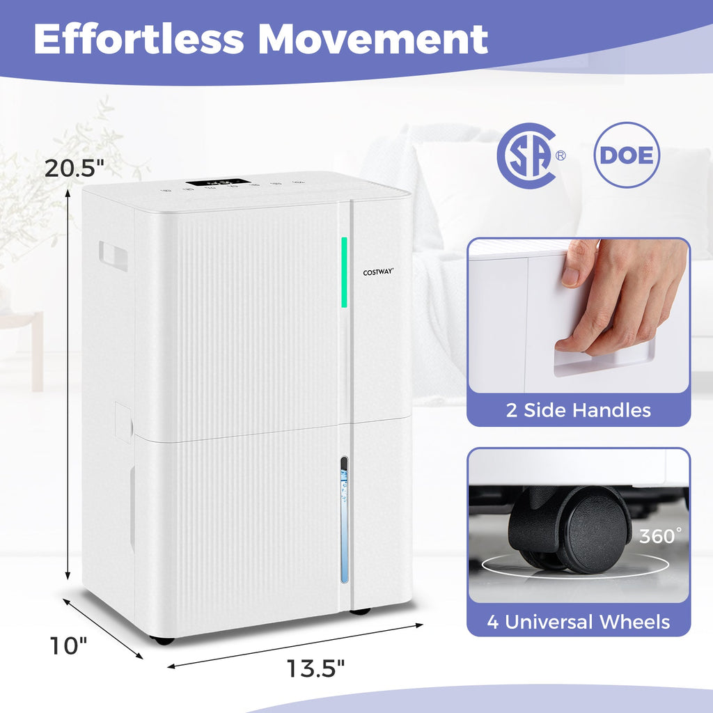Costway 74/96 Pint 4500/5500 Sq Ft 3-Mode Dehumidifier 72153509 New
