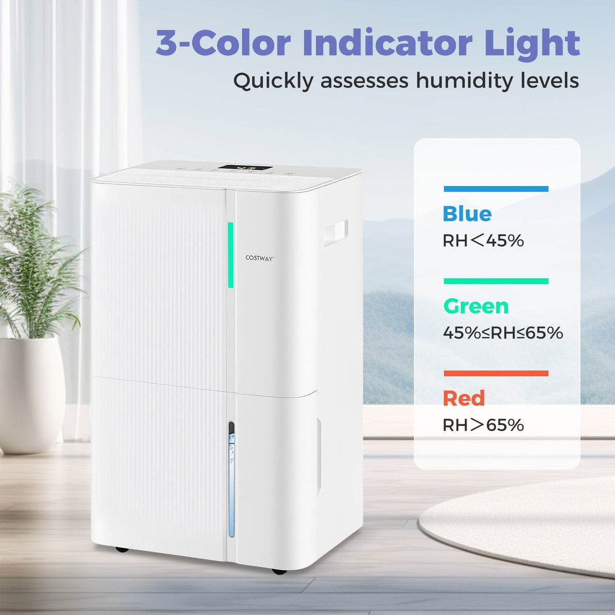 Costway 74/96 Pint 4500/5500 Sq Ft 3-Mode Dehumidifier 72153509 New