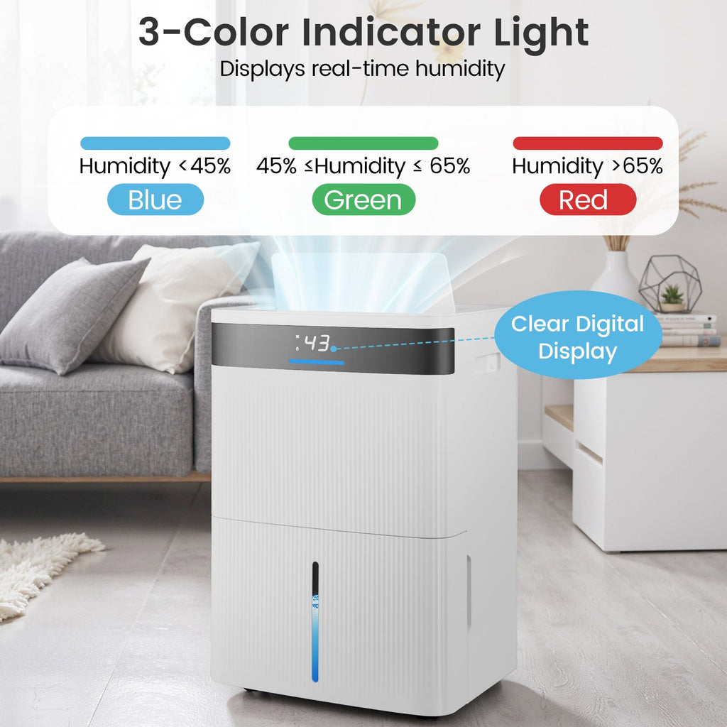 Costway 74 Pint Dehumidifier for Home 4500 Sq.Ft 22255158 New