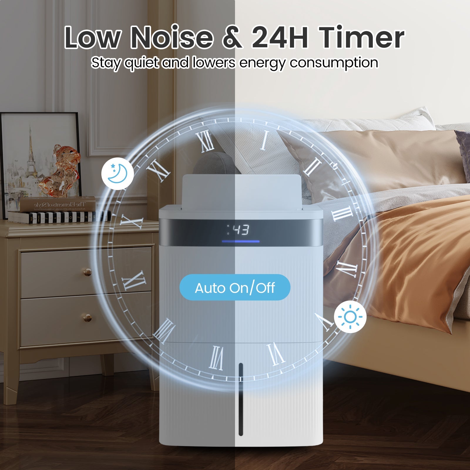 Costway 74 Pint Dehumidifier for Home 4500 Sq.Ft 22255158 New