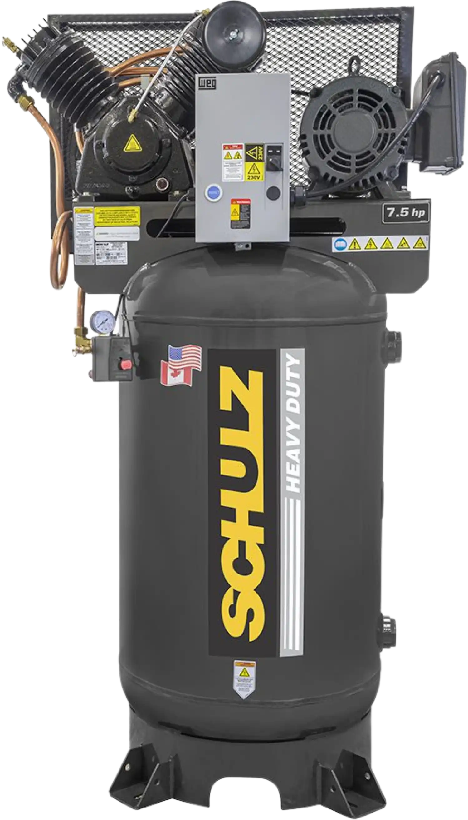 Schulz V-Series Air Compressor 7.5 HP 80 gal. 2-Stage 230V 1-Phase Vertical 7580VV30X-1 New