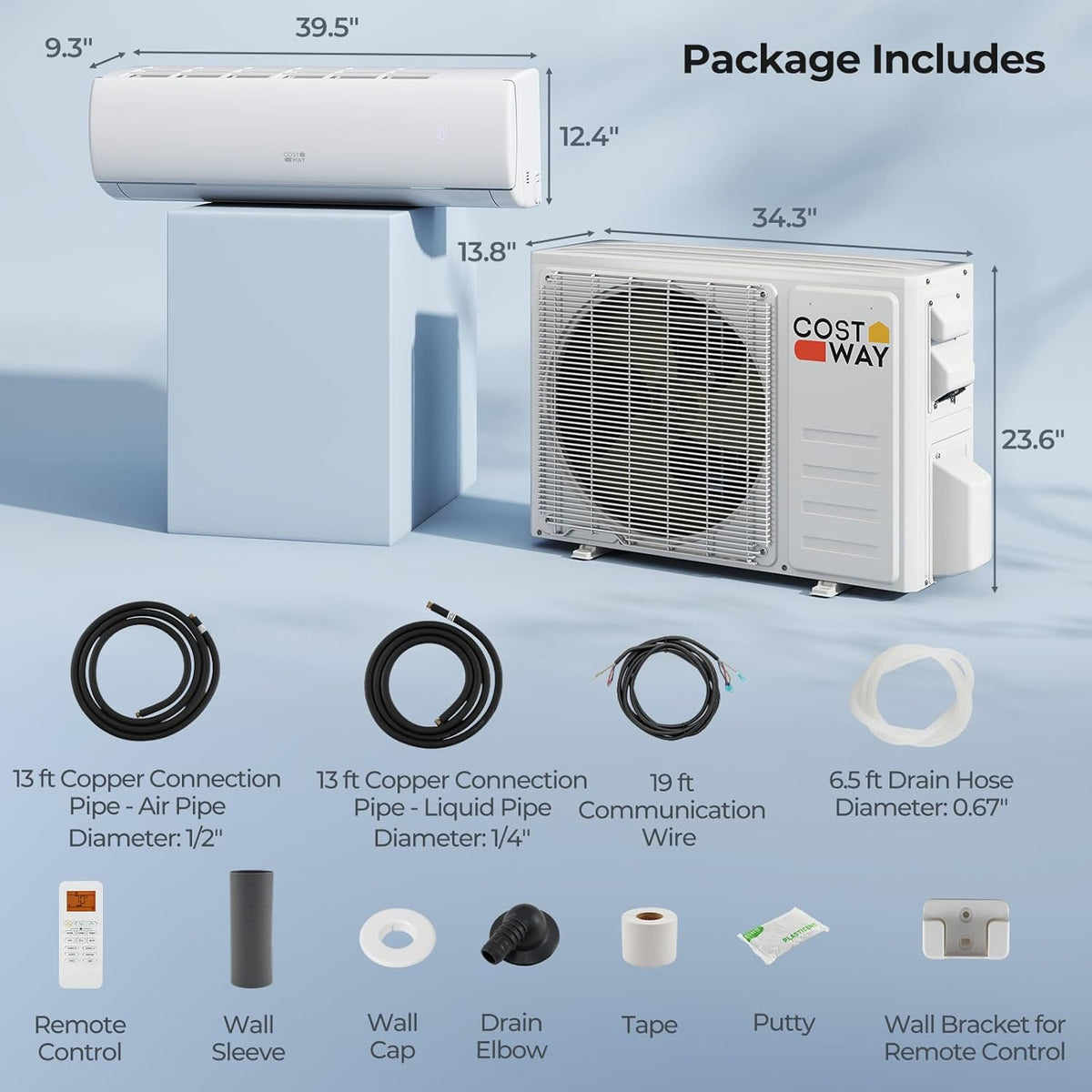 Costway EchoCool 23000 BTU 208/230V Mini Split Air Conditioner Heater Pump System 594216783 New