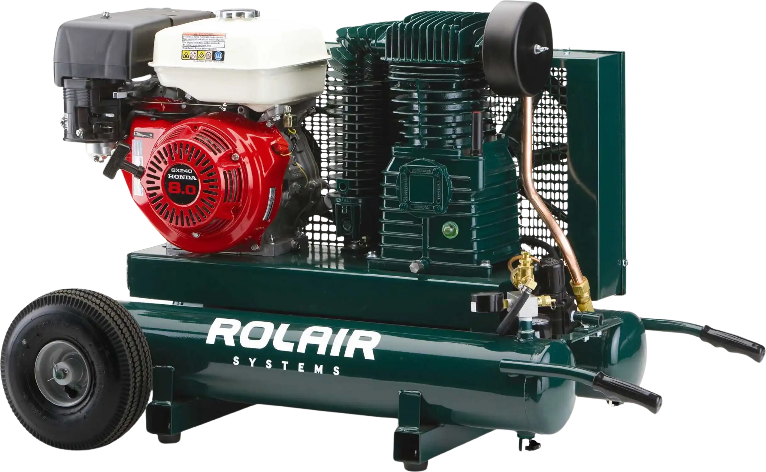 Rolair 7722HK28 Air Compressor Wheelbarrow 9 gal. Gas 9 HP Honda GX270 Engine Two-Stage Pump Manufacturer RFB