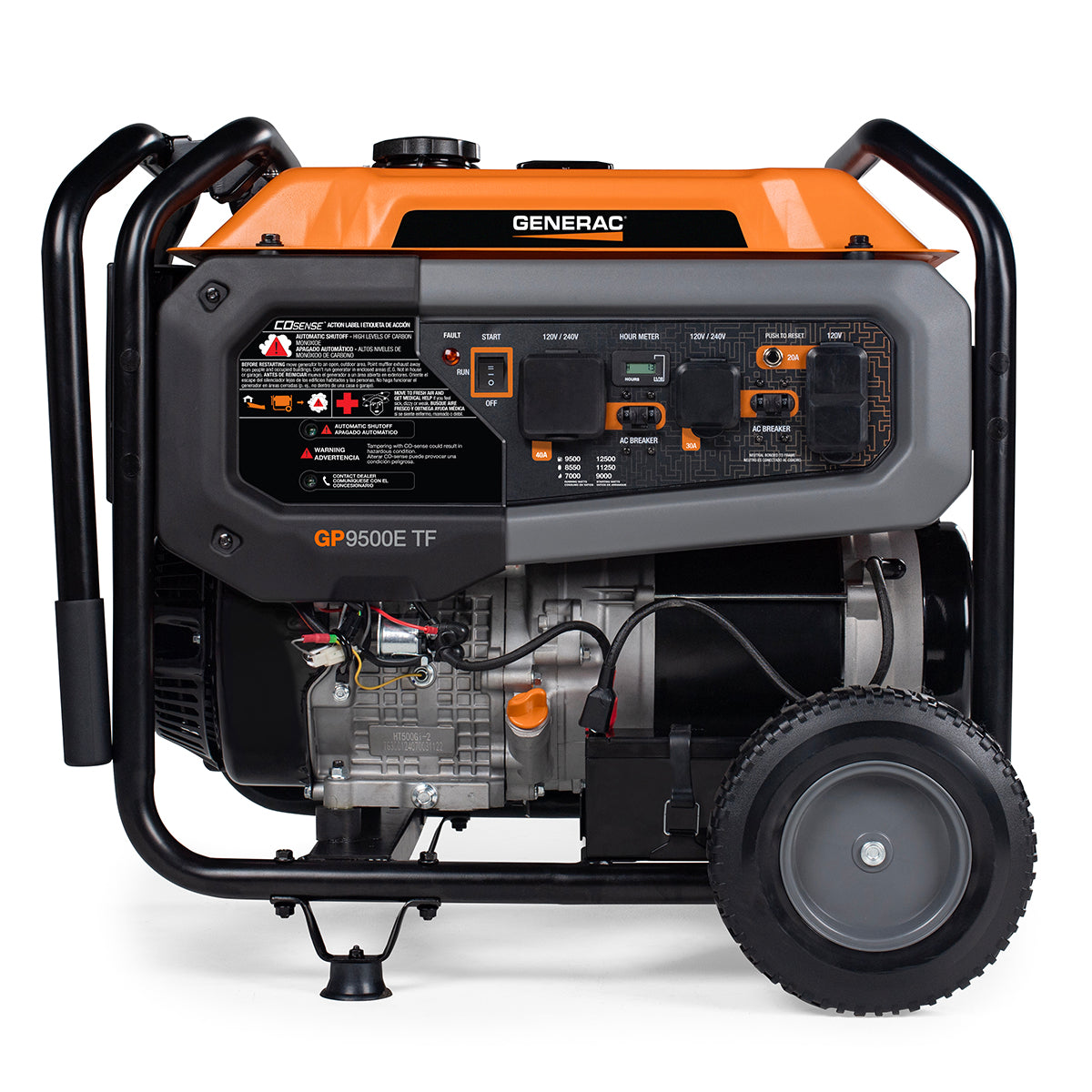 Generac GP9500E TF 8063 9500W/12500W Generator Tri-Fuel Gas Propane Natural Gas 50 Amp COSense Electric Start Scratch and Dent