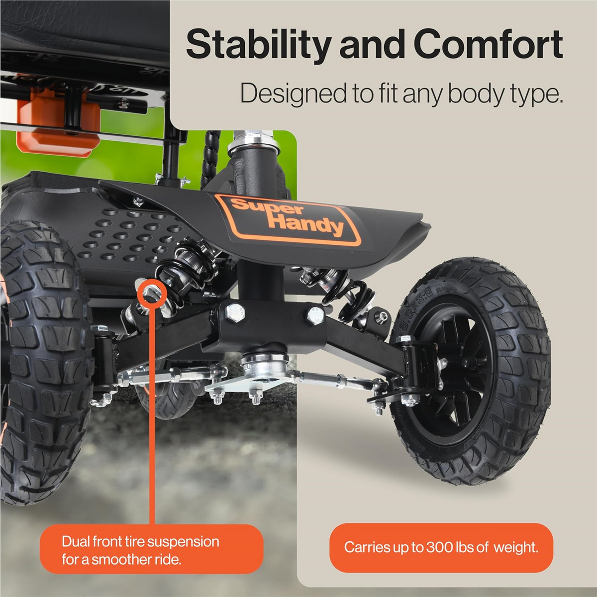 Super Handy GUT161 Explorer Electric Mobility Scooter Pro 48V 2Ah 500W 6.25 MPH Max Speed 12.5 Mile Range New