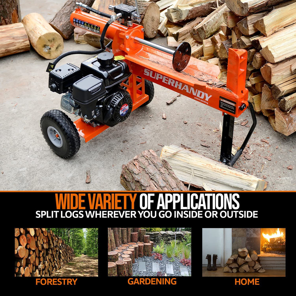 Super Handy GCAO023 Log Splitter 20-Ton Horizontal Portable Gas 7HP Engine New Canada Only