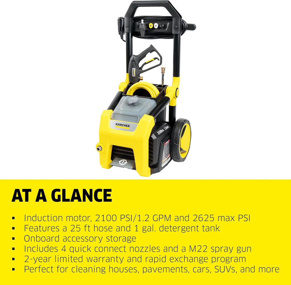 Karcher K2100PS Electric Pressure Washer 2100 PSI 1.2 GPM 120V New