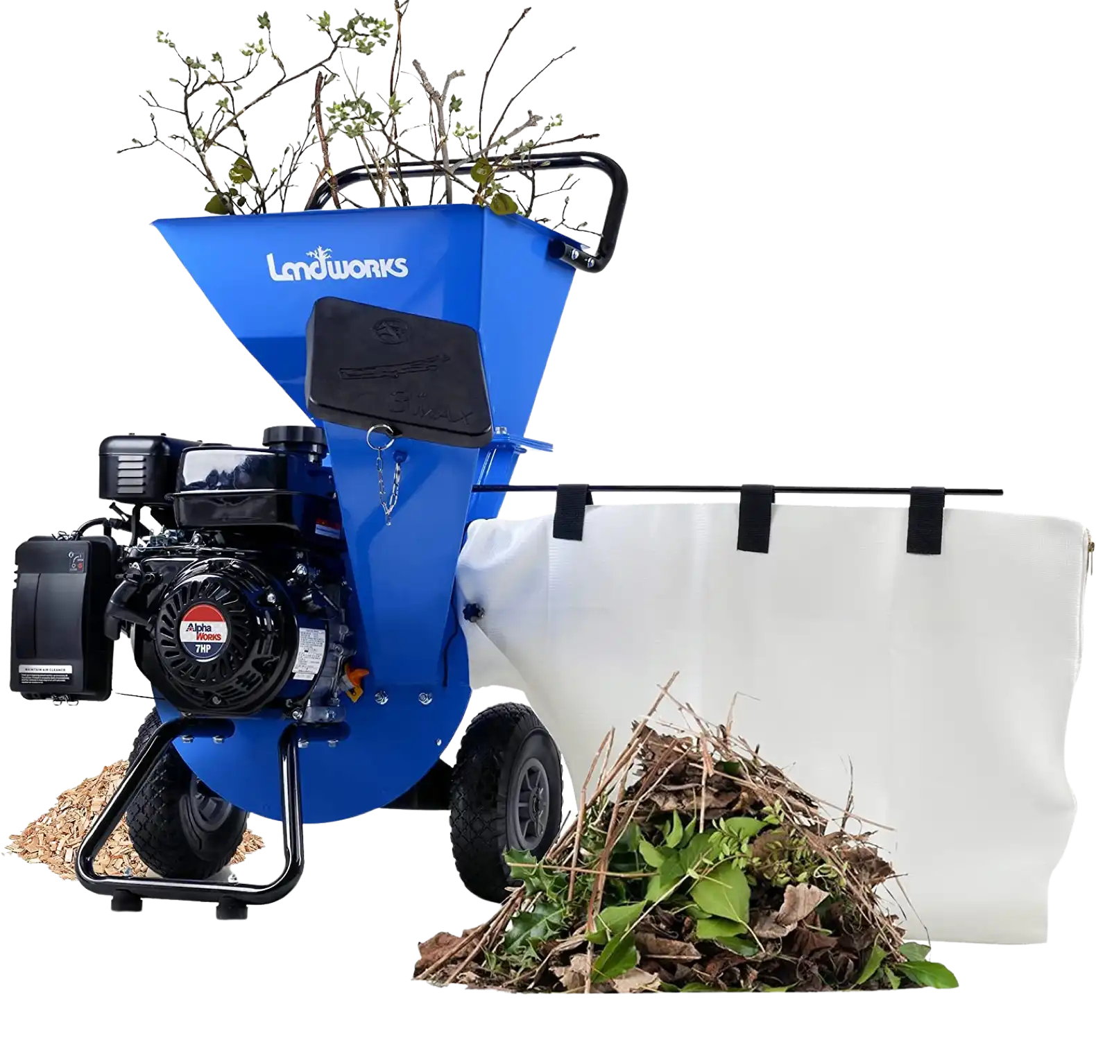 Landworks GUO009 7HP 3 in 1 Multi-Function 3" Inch Max Capacity Wood Chipper Shredder Mulcher New
