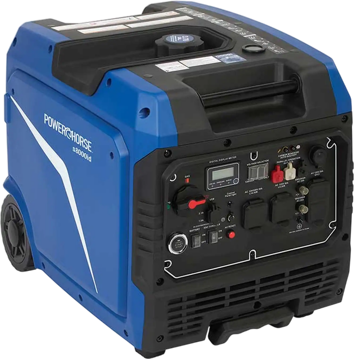 Powerhorse Inverter Generator 6000W/8000W Dual Fuel Gas Propane 30A Low THD Remote Start CO Shutdown New