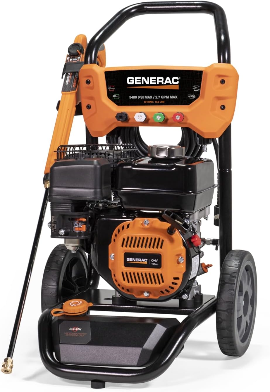 Generac 8913 Pressure Washer with Soap Tank 3400 PSI 2.7 GPM Residential Gas New