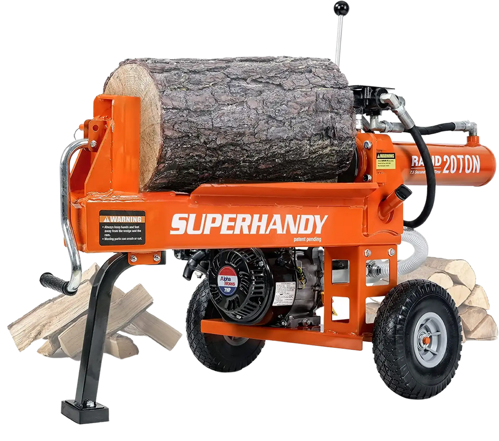 Super Handy GUO077 Log Splitter 20T Gas 7HP 209cc Portable New