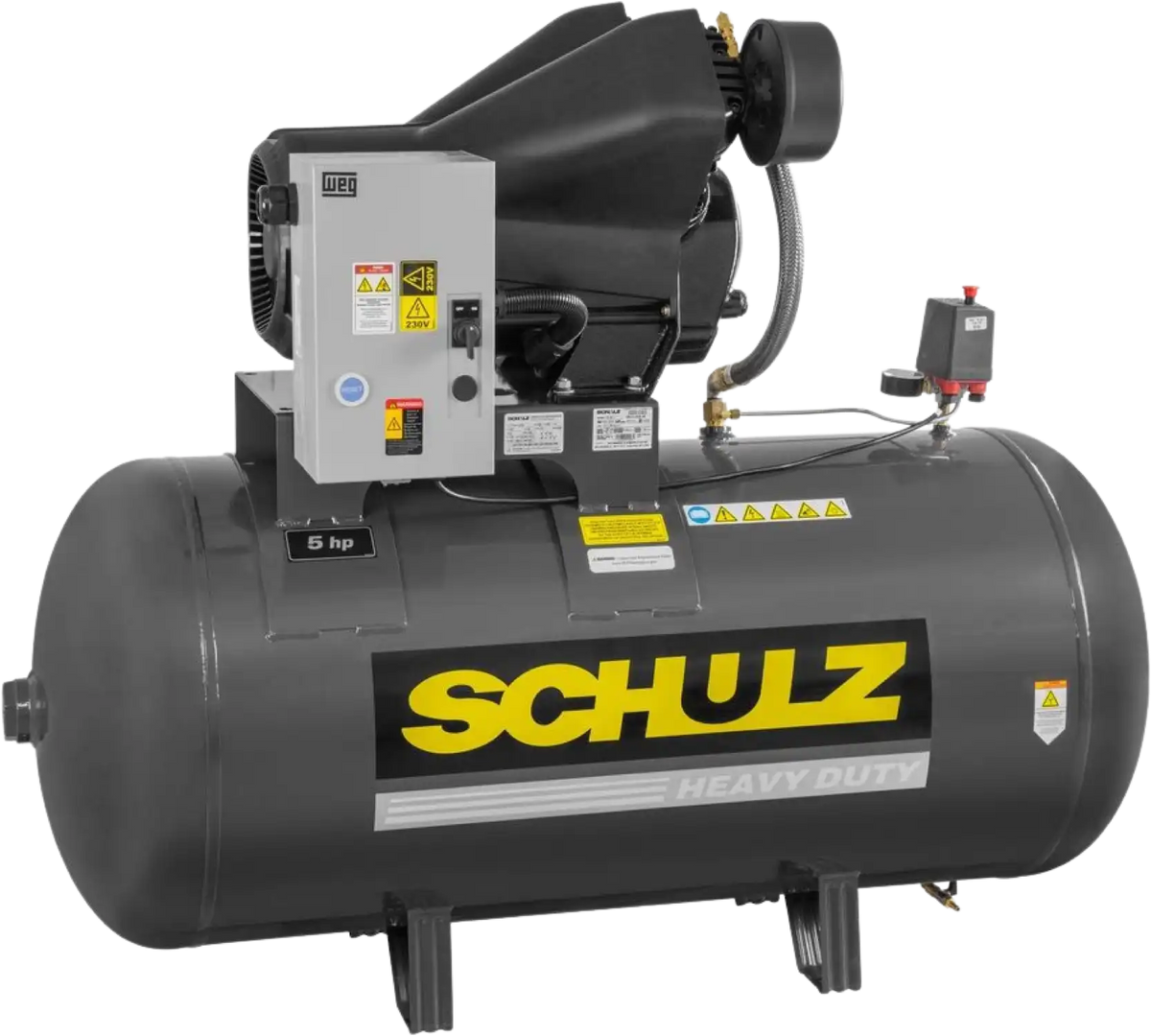 Schulz Audaz MCSV Air Compressor 5 HP 80 gal. 2-Stage 230V 1-Phase Horizontal 932.9372-0 New