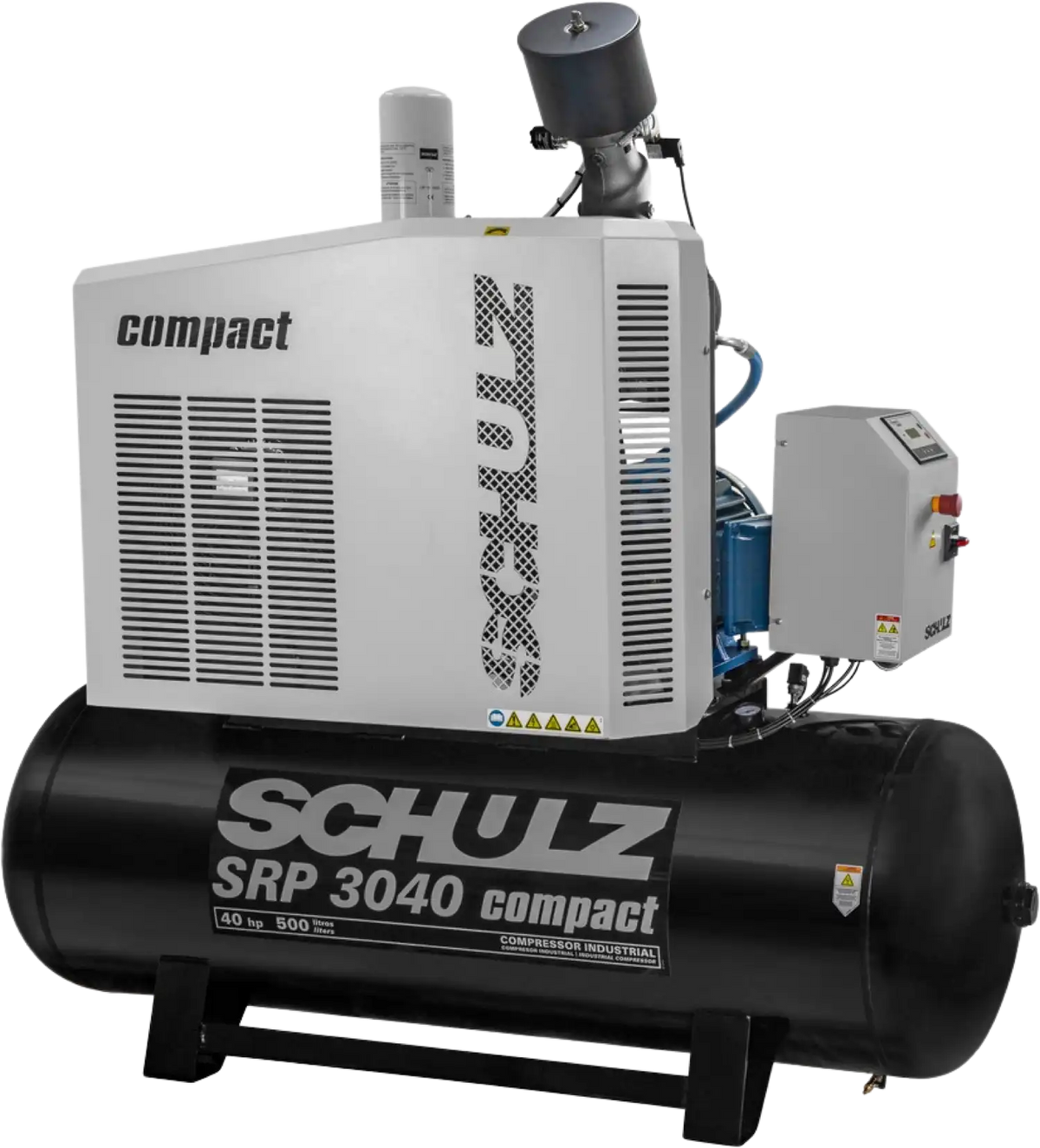 Schulz SRP-3040 Compact Air Compressor 40 HP 120 gal. 460V 3-Phase Horizontal 970.4343-0 New
