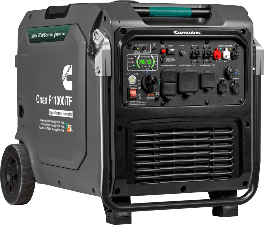Cummins Onan P11000iTF 9000W/11000W Generator Tri-Fuel Gas Liquid Propane Natural Gas 50A Inverter CO Detect Remote Start New