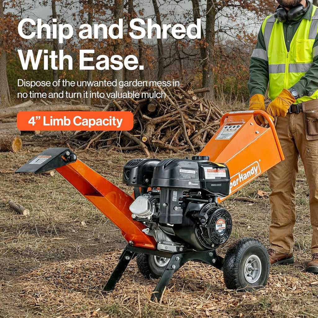Super Handy GUO148 Wood Chipper Mulcher 4" Capacity 9 HP Gas Engine New