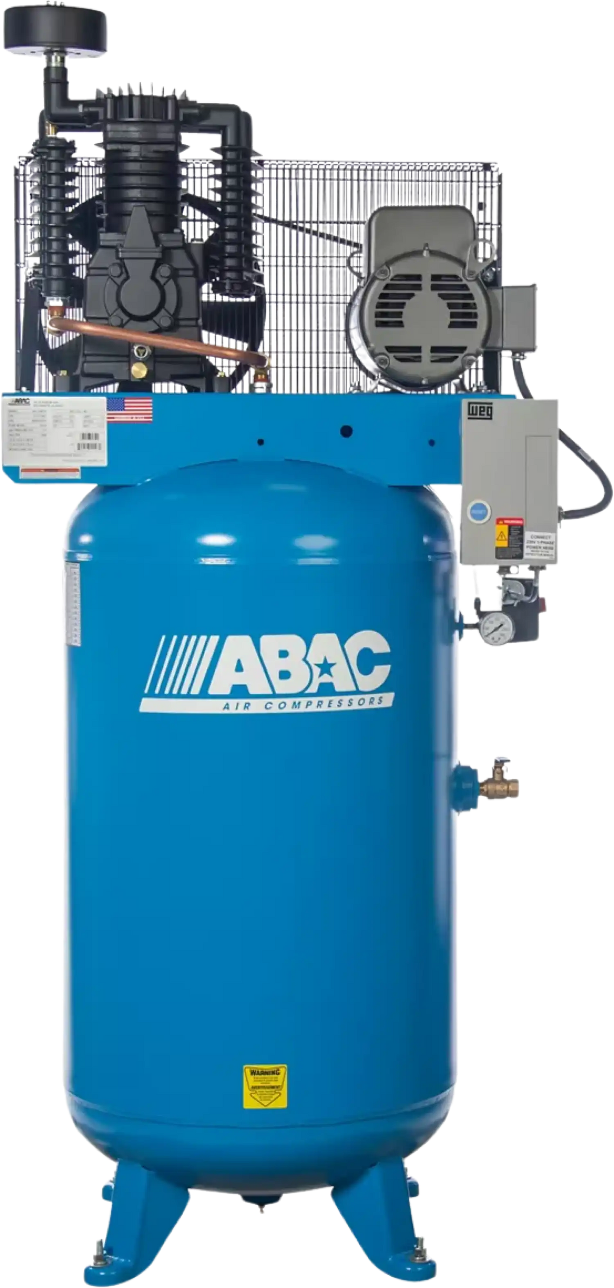ABAC AB7-2180V Air Compressor 7.5HP 175PSI 80 Gallon Two-Stage Single Phase 230V New