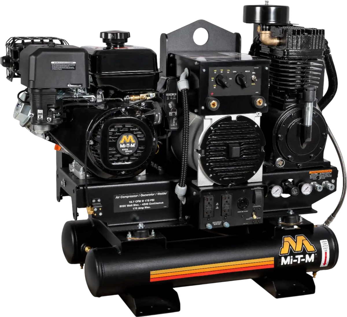 Mi-T-M Air Compressor Generator Welder Combo 14 HP 8 Gal. 175 PSI 5000W 170A New