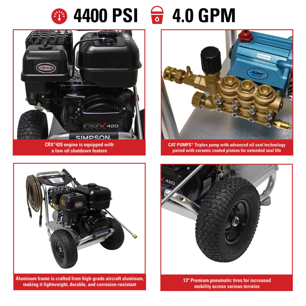 Simpson ALH4440 Gas Pressure Washer 4400 PSI 4 GPM with CRX 420 Engine New
