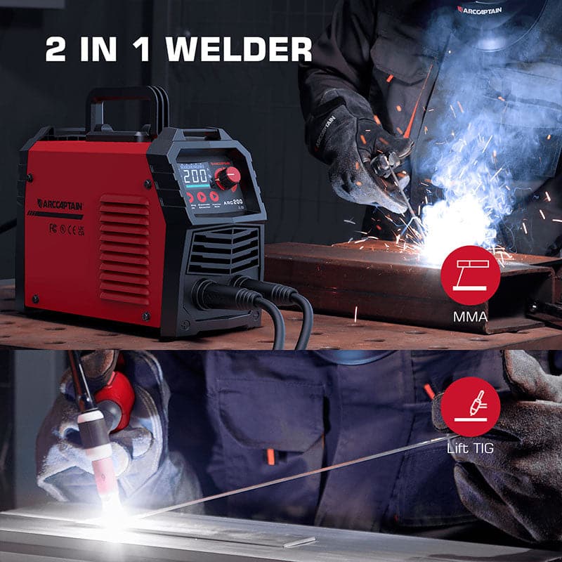 Arccaptain ARC200 Stick Welder Synergic 200A IGBT Inverter 110/220V New