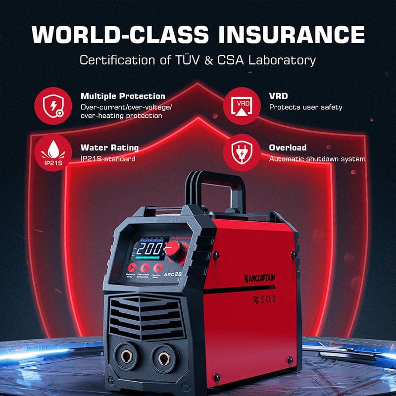 Arccaptain ARC200 Stick Welder Synergic 200A IGBT Inverter 110/220V New