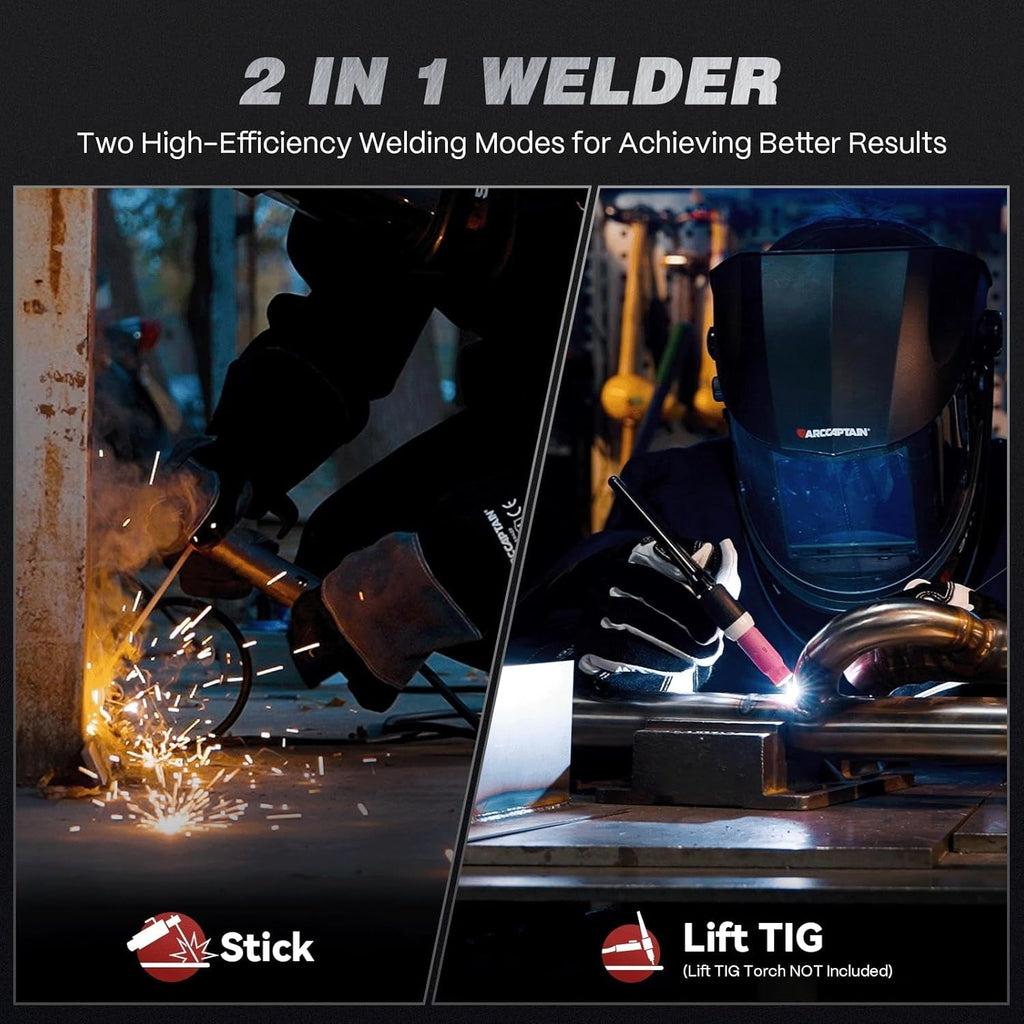 Arccaptain ARC250 Synergic Stick Welder with Lift TIG 250A IGBT 230V New