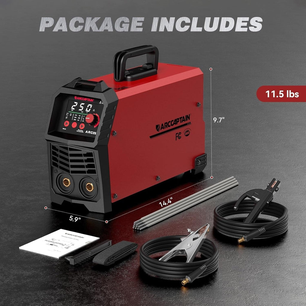 Arccaptain ARC250 Synergic Stick Welder with Lift TIG 250A IGBT 230V New