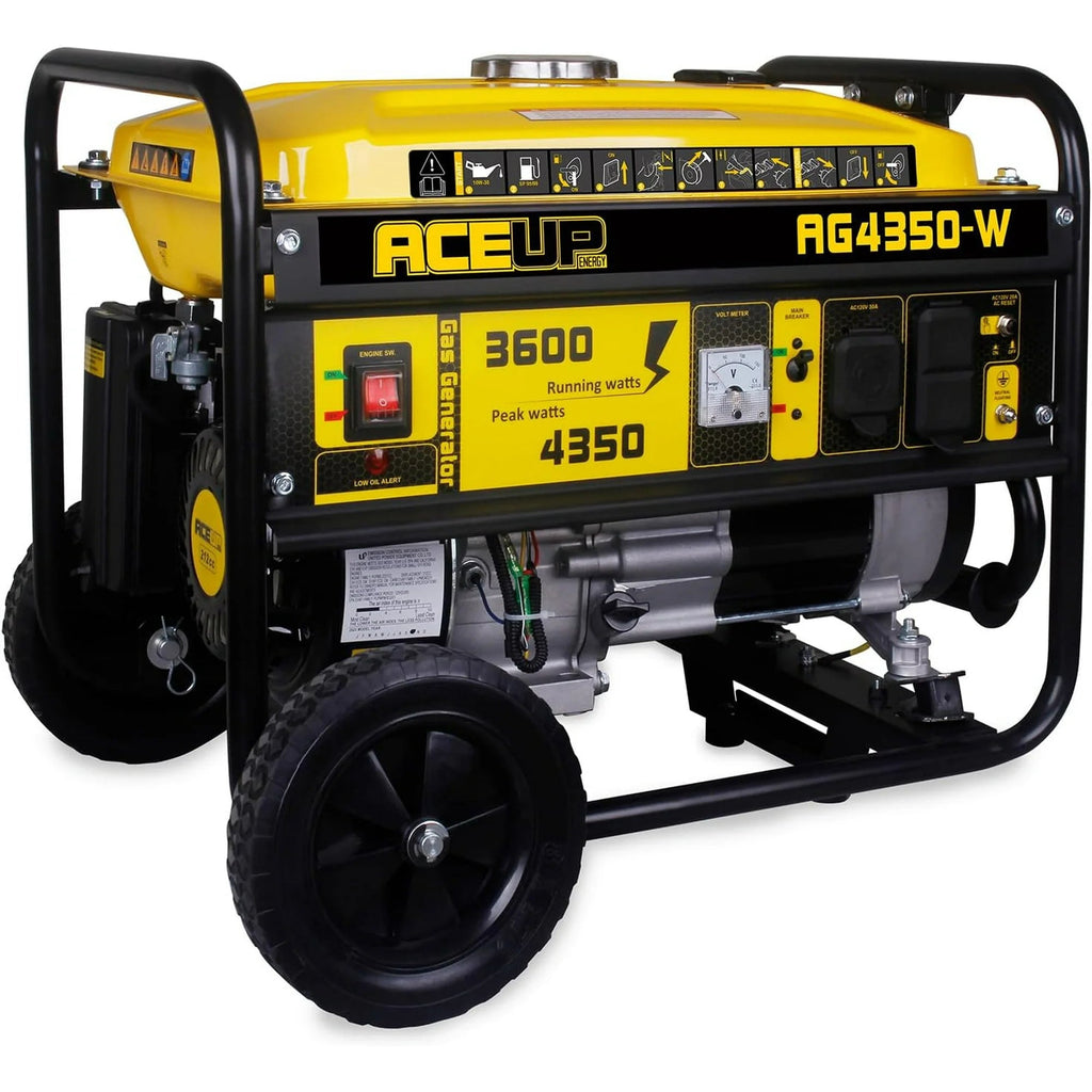 Aceup Energy AG4350W Portable Generator 3600/4350W Gas Powered 30A CARB with Wheel Kit New